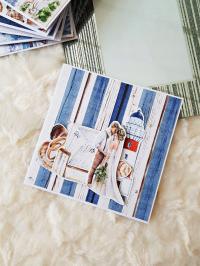 Kartka ślubna - młoda para ślub nad morzem