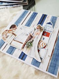 Kartka ślubna - młoda para ślub nad morzem