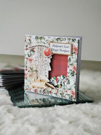 Kartka świąteczna - makrama shaker card