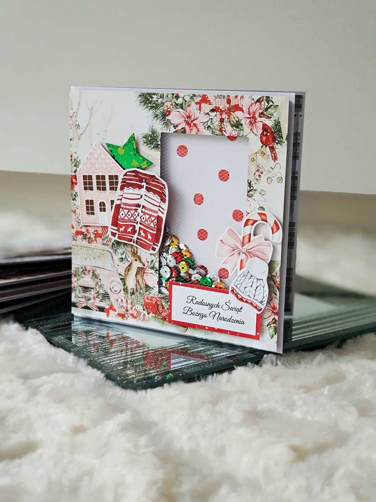 Kartka bożonarodzeniowa- shaker card