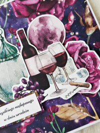 Kartka urodzinowa- WSZYSTKIEGO NAJLEPSZEGO! wino