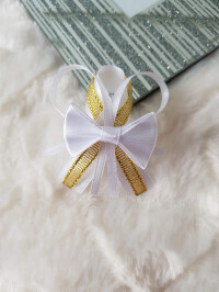 Przypinki dla gości weselnych + białe złote