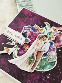 Kartka ślubna "100% miłości" (moon wedding)