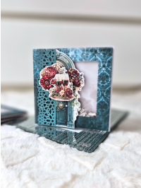 Kartka ślubna kieliszki w kolorze turkusowym shaker card