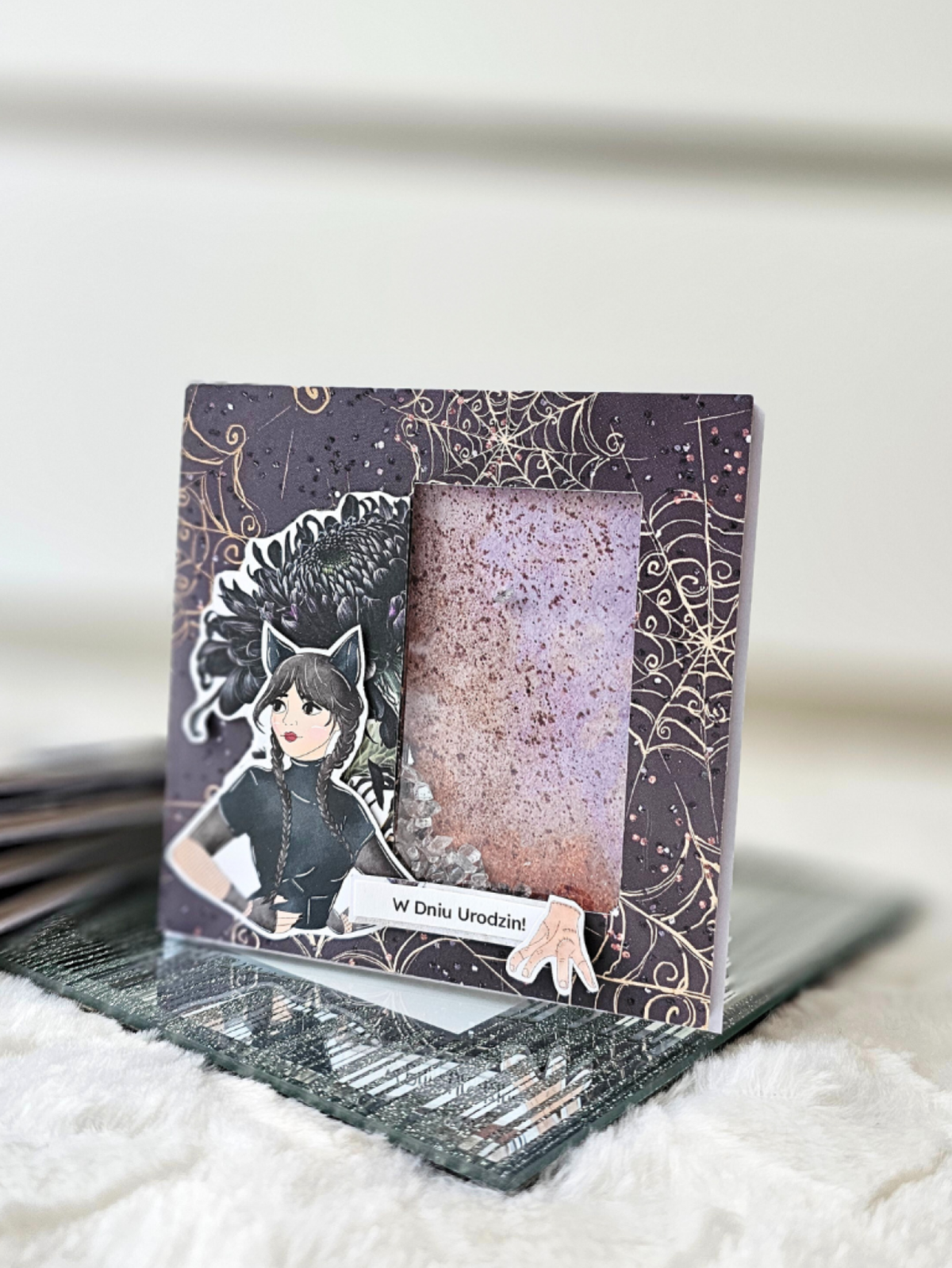 Kartka urodzinowa shaker card WEDNESDAY 12
