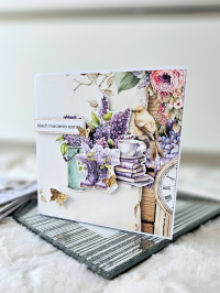 Kartka urodzinowa dla kobiety, dziewczyny - bez, lilac