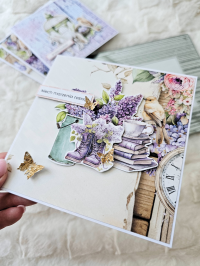 Kartka urodzinowa dla kobiety, dziewczyny - bez, lilac