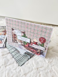 Duża kartka świąteczna bożonarodzeniowa - A5 pociąg santa