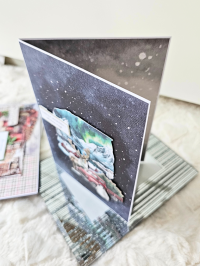 Duża kartka świąteczna bożonarodzeniowa - A5 zorza polarna