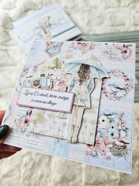 Kartka z okazji urodzin dla dziewczyny, dziewczyna z parasolką