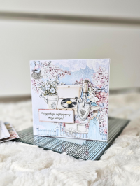 Kartka urodzinowa w wiejskim stylu wiosenna  