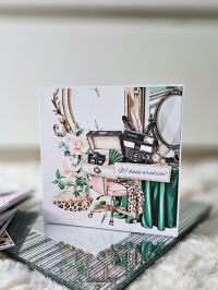 Kartka urodzinowa  dla kobiety - toaletka