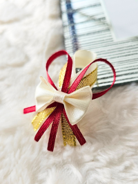 Przypinki dla gości weselnych + ecru, bordo złote