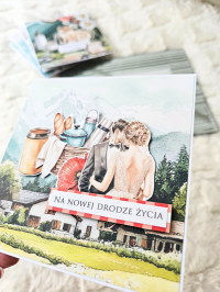 Kartka ślubna - ślub w górach, górskie szczyty, góralski ślub